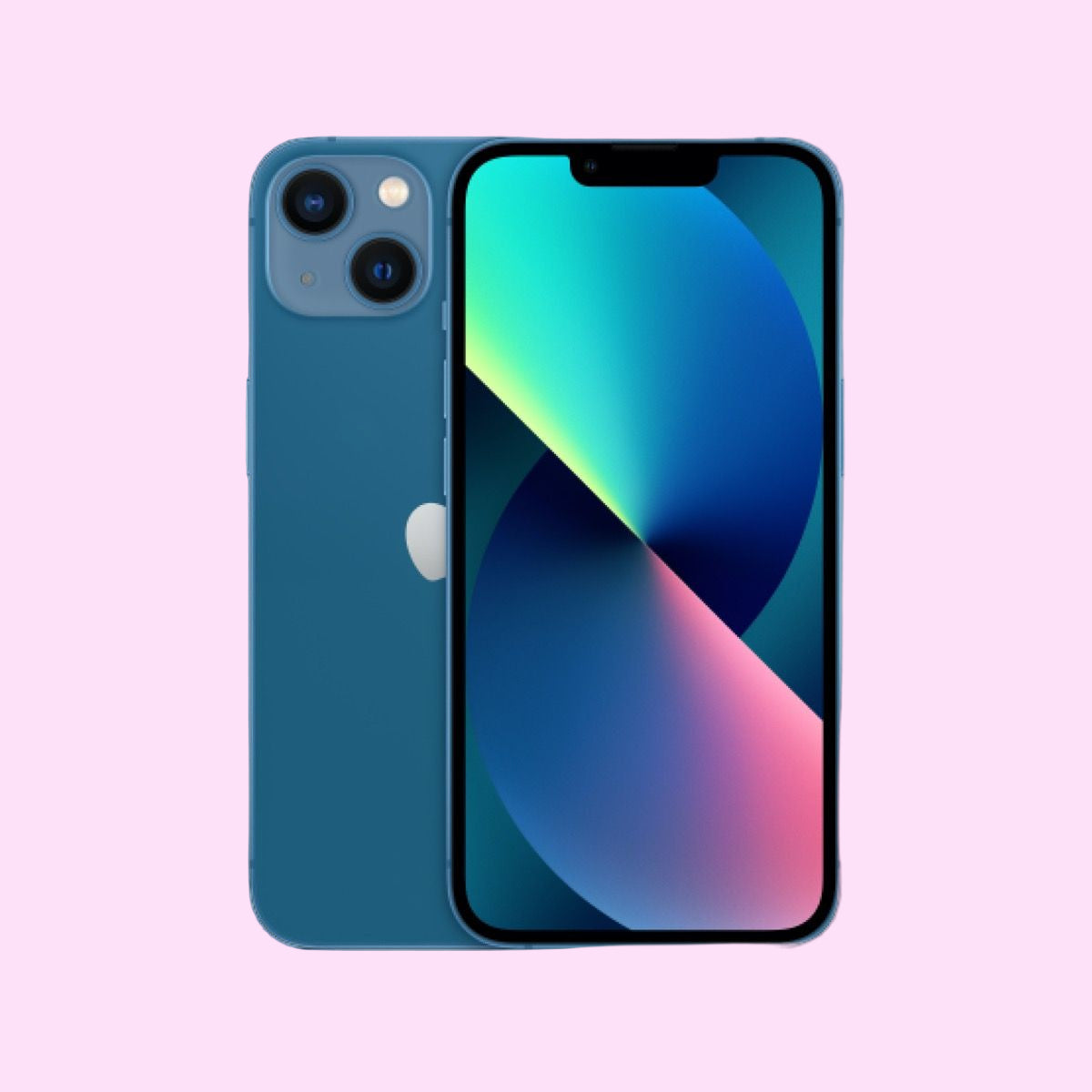 Smartphone with colorful display on a purple background