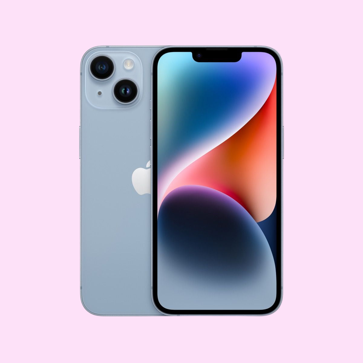 Smartphone with colorful display on a purple background